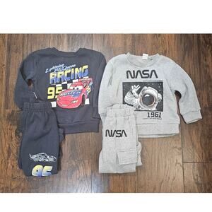 Cars & Nasa Bundle Size 2-3T Toddler boys Sweatsuits Gray Blue